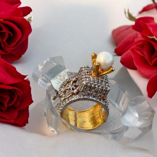 Royal Pearl Crown Ring - Image 2